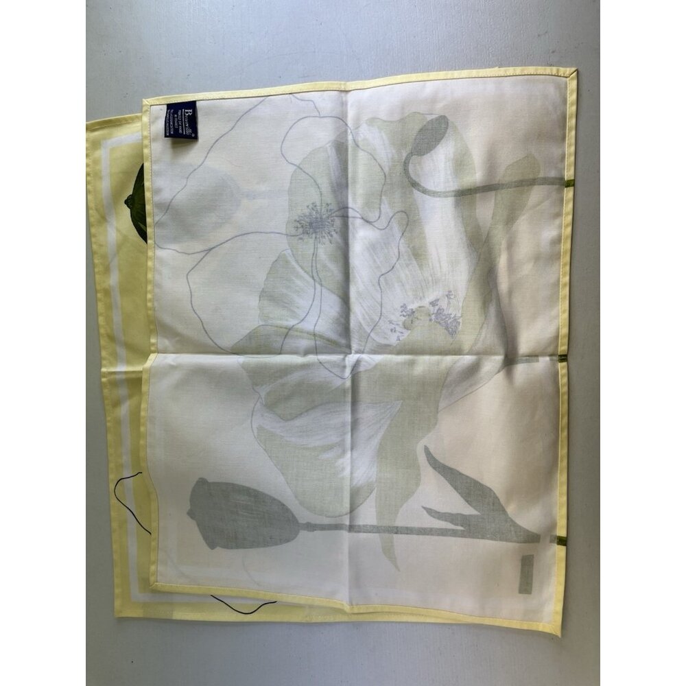 Beauville Napkins Yellow Green Poppy Set of 2 100% Cotton Made in France - Picture 6 of 8